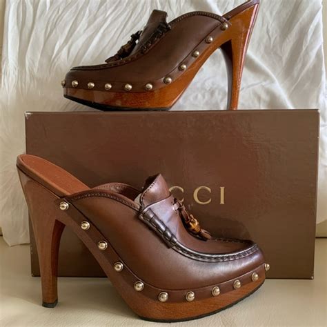 gucci heel clog shoes|gucci high heels beige.